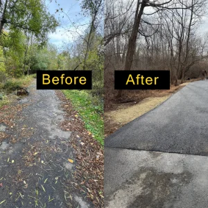 Before/After of Walking Trail Remediation  - Superior Sealcoating