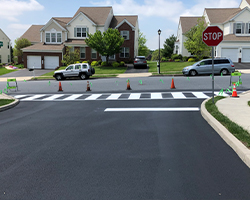 Newly Sealcoated Residential street in Chadds Ford, PA