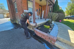 A residential driveway in the process of sealcoating - Superior Sealcoating in Glen Mills, PA - Superior Sealcoating