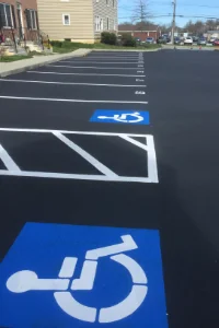 Handicap parking spaces in a business's parking lot