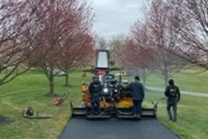 A public park with a walking path getting paved - Paving in Chester County, PA - Superior Sealcoating