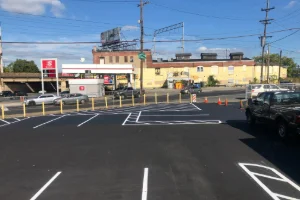 Brand new parking lot after commercial paving services in West Chester, PA