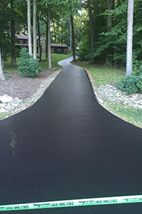 Newly Sealcoated residential driveway in Exton, PA