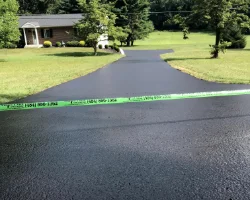 Newly Sealcoated Residential driveway in Chester County, PA