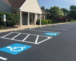 Commerical parking lot with fresh line striping in Chester Springs, PA