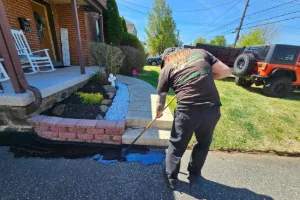 Image of a residential driveway being sealcoated